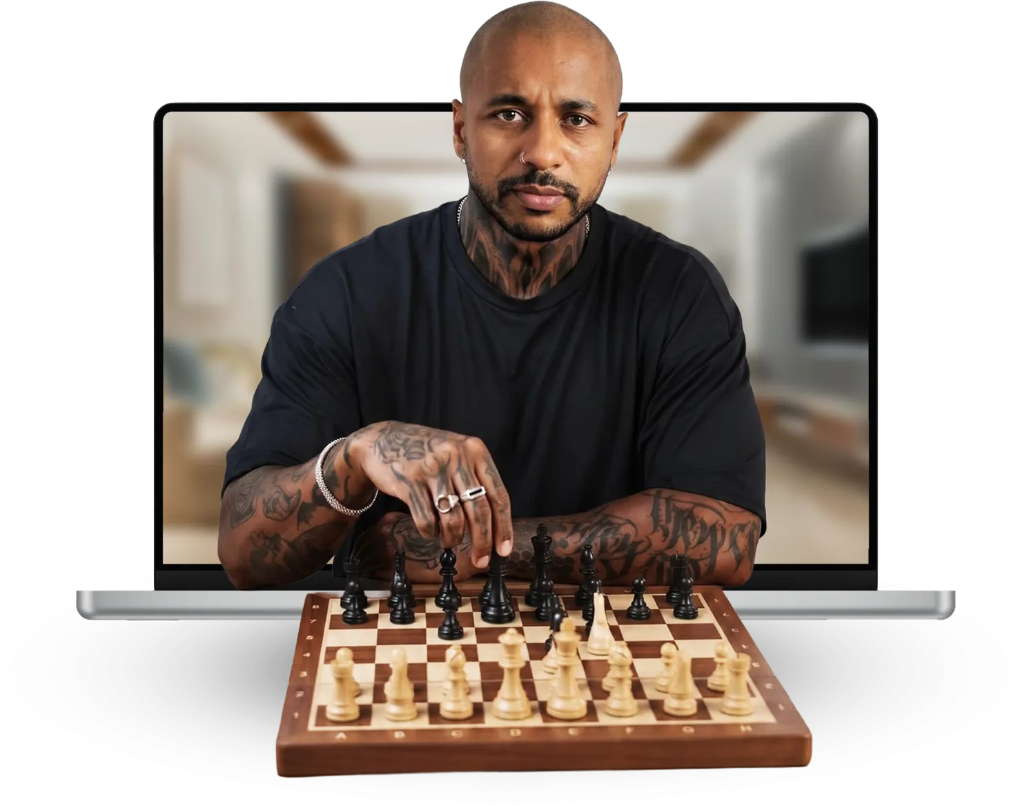 Thiago Lins em chamada de vídeo